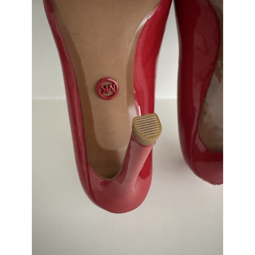MICHAEL KORS Scarlett Chain Link Leather Pump red Size 6 - Picture 9 of 16